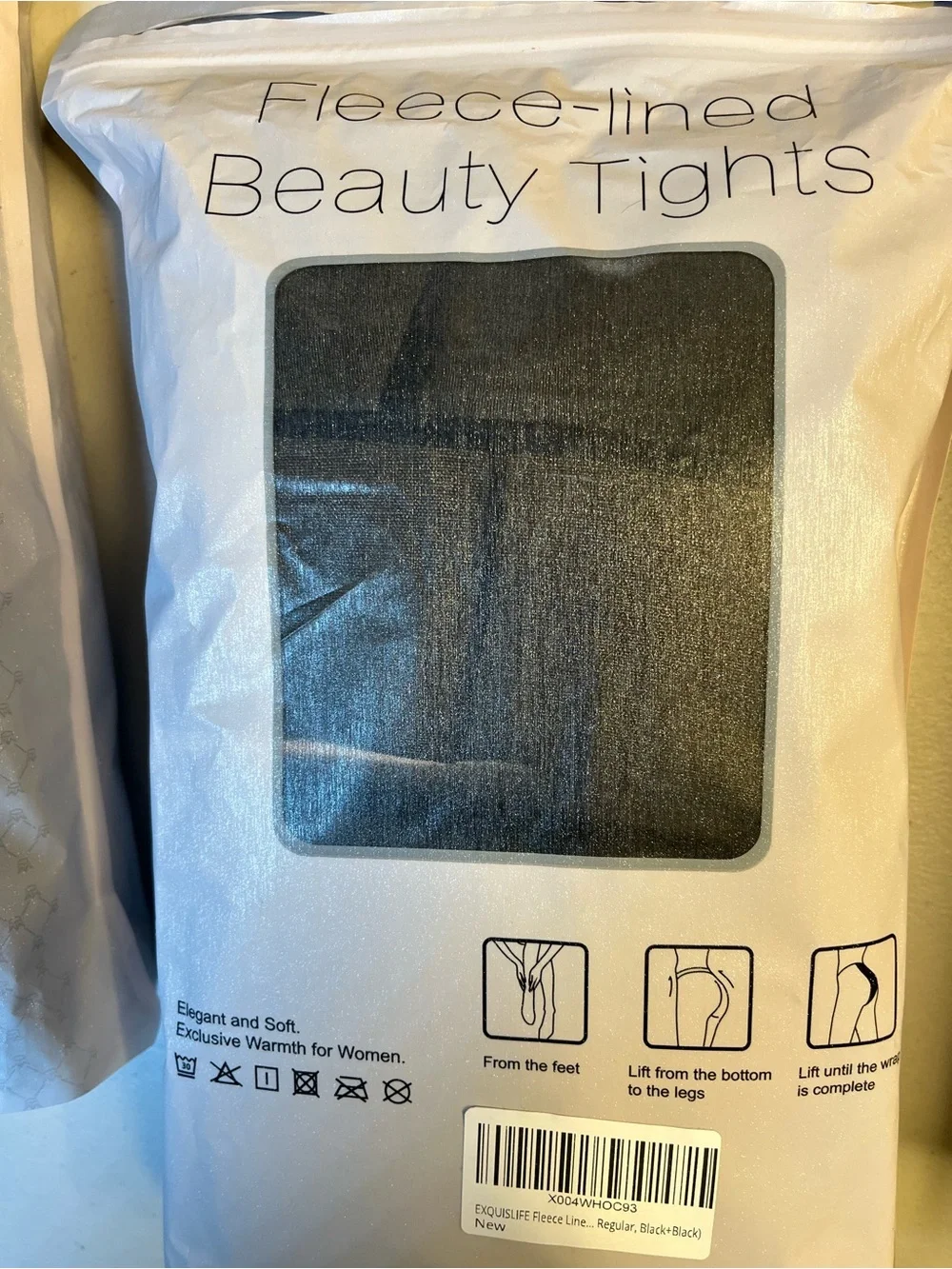 2 pair EXQUISITE Fleece Lined Tights for winter, S, NWT